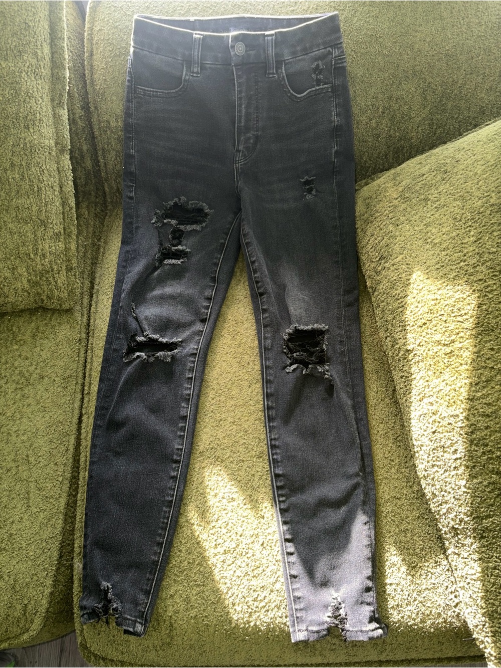 American Eagle Outfitters Distressed Black Skinny Jeans